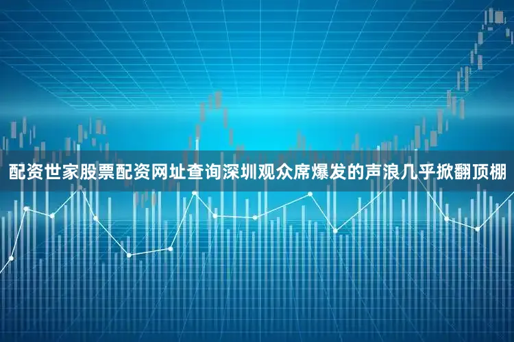 配资世家股票配资网址查询深圳观众席爆发的声浪几乎掀翻顶棚